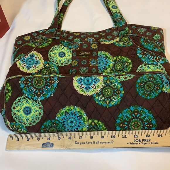 Sisters brown & blue quilted tote - Picture 4 of 8